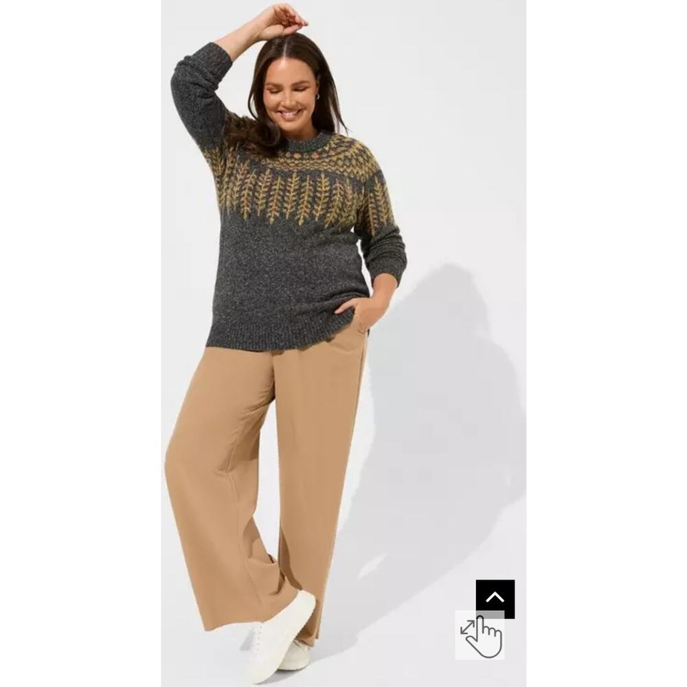 Torrid Vegan Cashmere Lurex Crew Neck Sweater Charcoal Gray sz 3